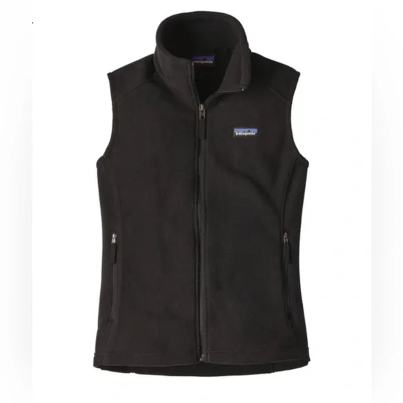 🏔Patagonia Women’s Synchilla Fleece Vest Black Size L Full Zip Outdoor Layer - Picture 2 of 12